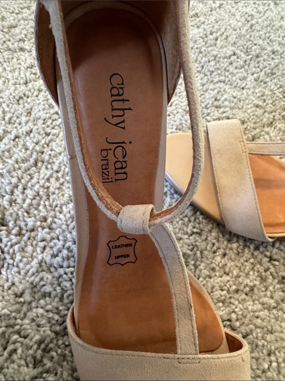 Cathy Jean Nude T-Strap Stiletto Sandals - Picture 16 of 16